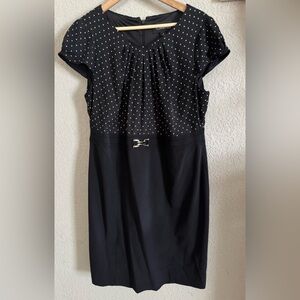 Black and White Pleated Sheath Mini Dress